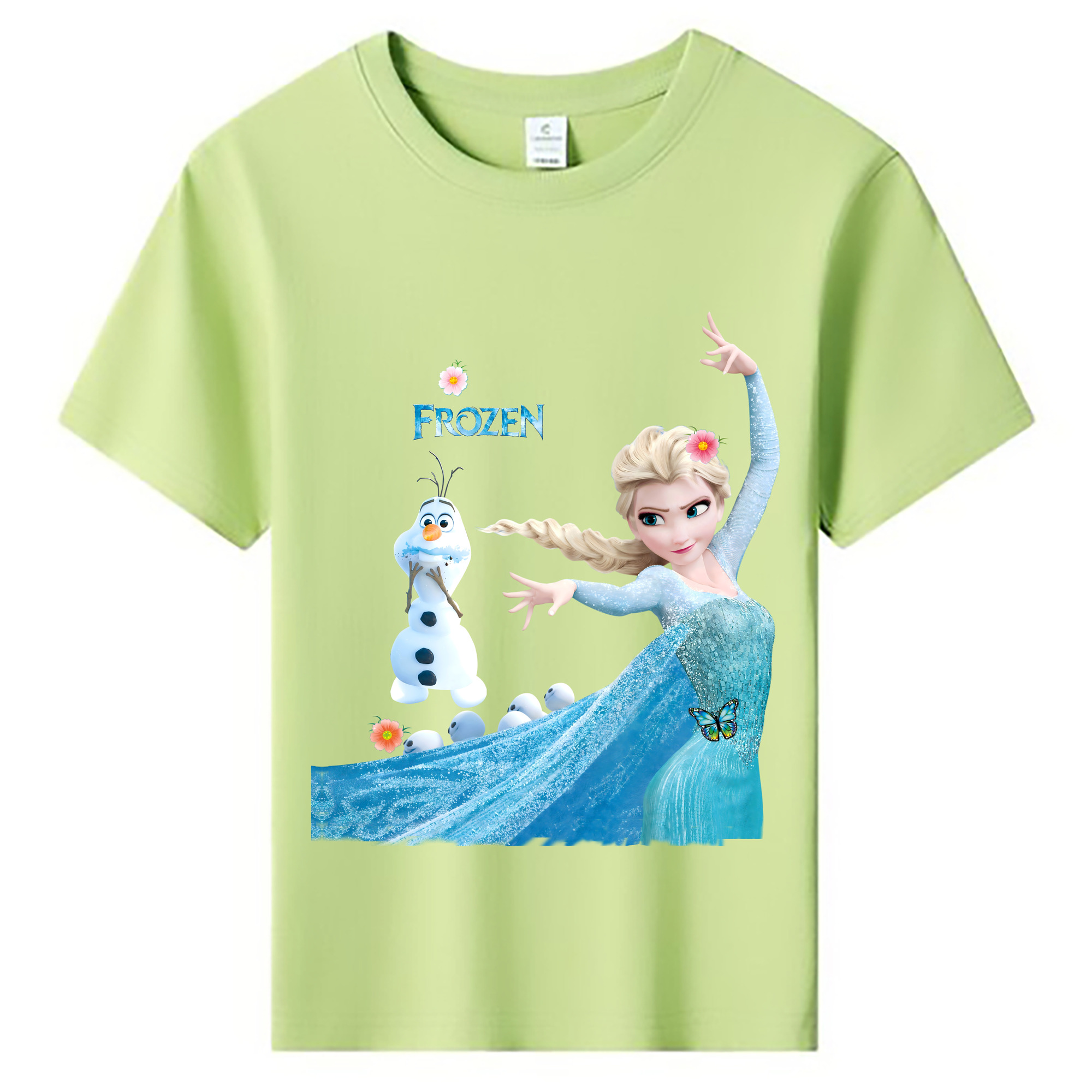 （画像用） アナと雪の女王 アンナ エルサ Frozen Anna Elsa 綿100％キッズTシャツ（フロントプリント）